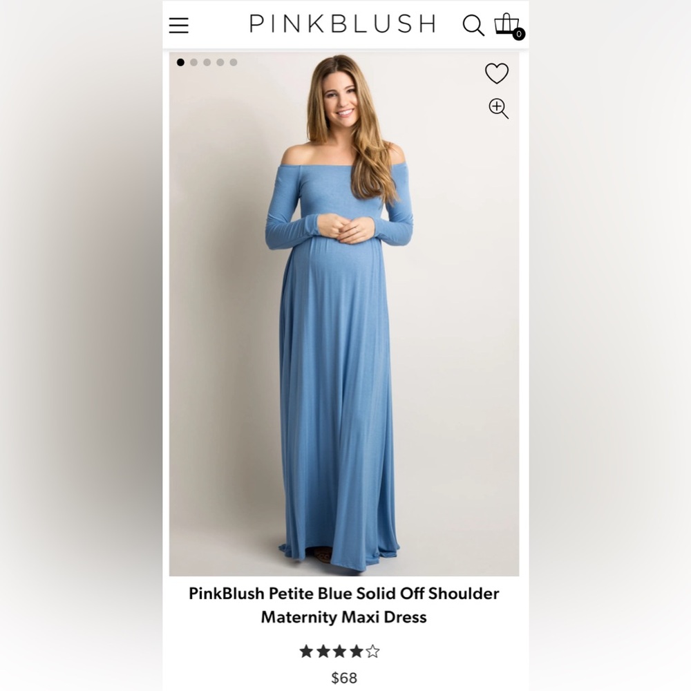 Brand new pink blush maternity dress in light teal color